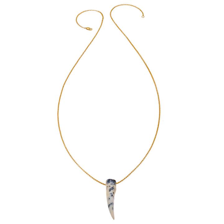 Heather Hawkins - Gemstone Horn Rolo Chain Necklace