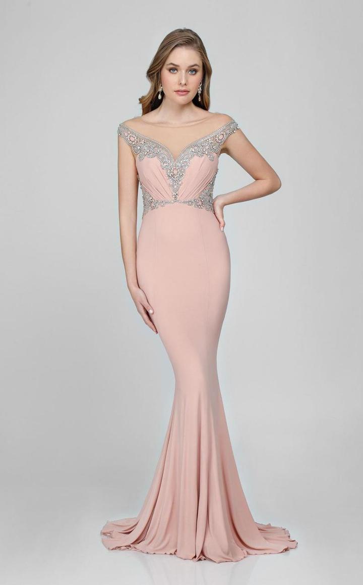 Terani Evening - Cap Sleeve Illusion Sweetheart Gown 1711m3381