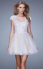 La Femme - 20781 Embellished Illusion Bateau A-line Dress
