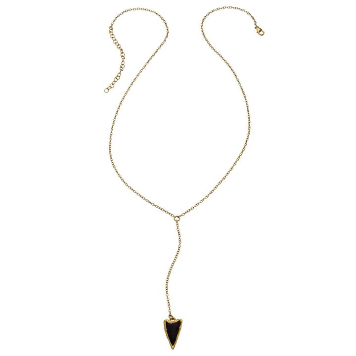 Heather Hawkins - Artifact Y Necklace - Dark Agate Arrowhead