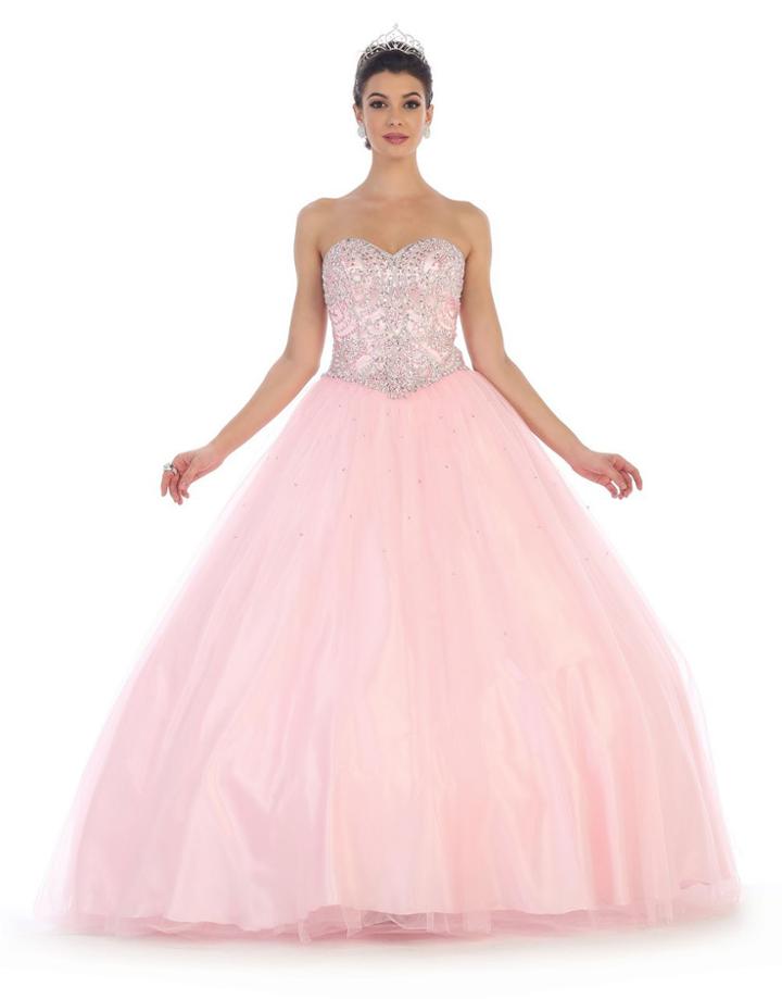 May Queen - Bedazzled Sweetheart Basque Waist Ball Gown Lk78