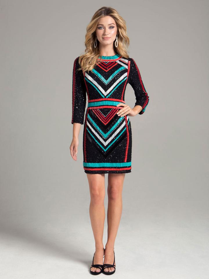 Lara Dresses - 32985 Dress In Black Multi