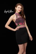 Angela And Alison - 72009 Two Piece Floral Embroidered Beaded Dress