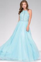Jovani - Embellished Bodice Tulle Prom Dress 47453