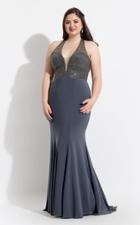 Rachel Allan Curves - 6326 Beaded Jersey Sheath Dress
