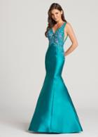 Ellie Wilde - Ew118176 Floral V-neck Mermaid Dress