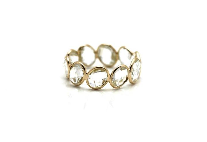 Tresor Collection - Crystal Quartz Stackable Ring Bands In 18k Yellow Gold