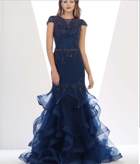 Spectacular Embellished Mermaid Dress With Ruffled Skirt