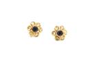 Tresor Collection - Citrne And Iolite Medium Stud Flower Earrings In 18k Yellow Gold