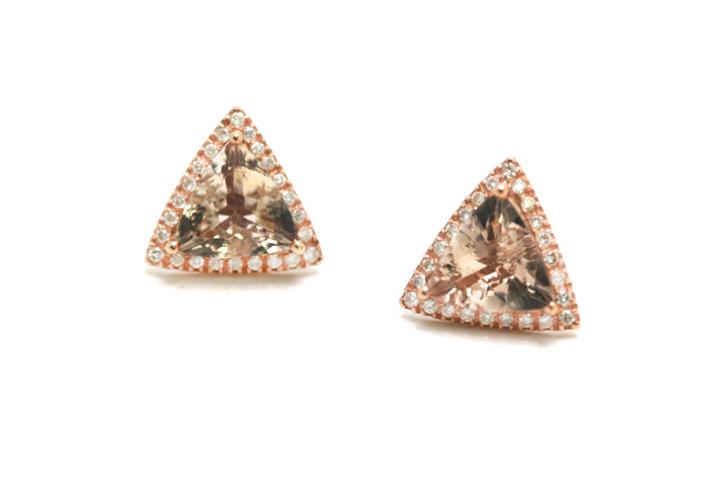 Tresor Collection - Trillian Morganite Diamond Earrings In 18k Rose Gold