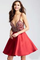 Jovani - Jvn53168 Embellished V-neck A-line Dress
