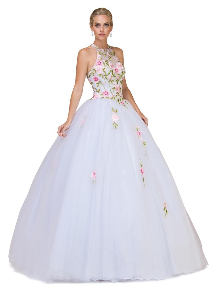Dancing Queen - Fitted Floral Halter Ballgown