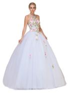 Dancing Queen - Fitted Floral Halter Ballgown
