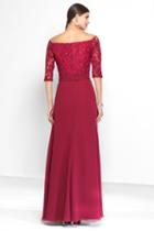 Alyce Paris Black Label - 5807 Off Shoulder Lace Chiffon Evening Gown