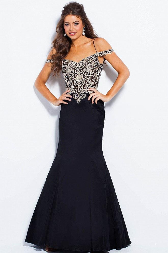 Jovani - Jvn60204 Embellished V-neck Mermaid Dress