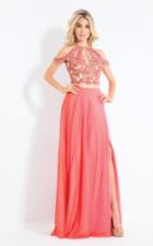 Rachel Allan - 6109 Floral Appliqued Two Piece Gown