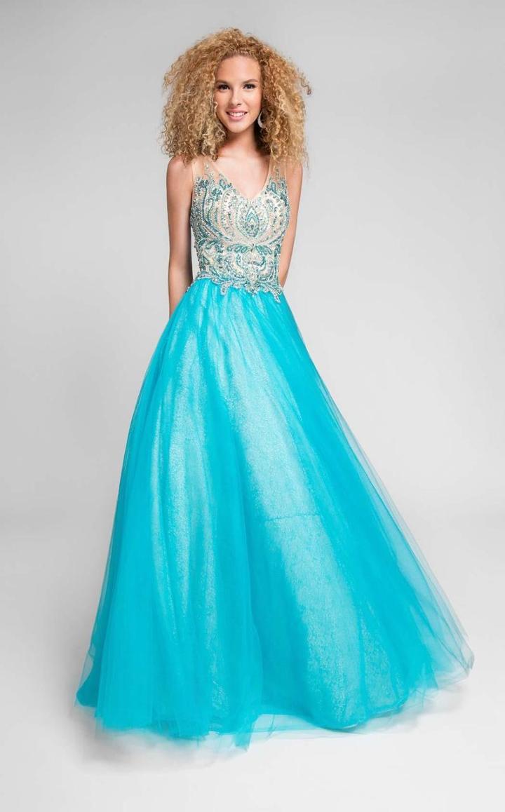 Terani Couture - Elegant Beaded V-neck Polyester Ballgown Dress 1711p2846