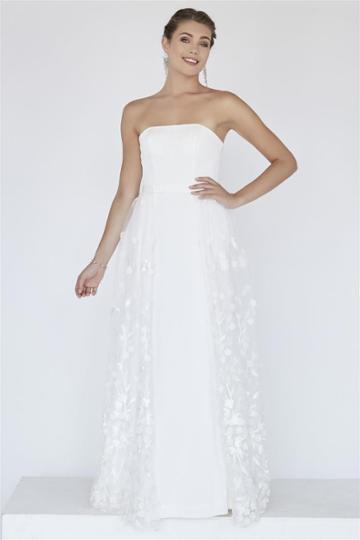 Jolene Collection - 18026 Embroidered Strapless Fitted Dress