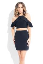 Rachel Allan Lbd - L1089 Two-piece Ruffled Halter Cocktail Dress