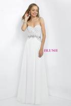 Blush - Lovely Crystal Beaded Strapless Gown 11070