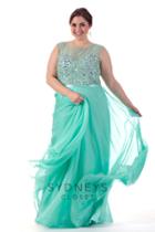 Sydney's Closet - Sc7152 Plus Size Dress In Seafoam
