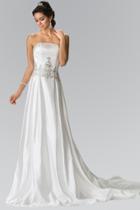 Elizabeth K - Gl2201 Strapless Jewel Embellished Bridal Dress