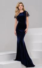 Jovani - 50340 Lace Embellished Velvet Dress