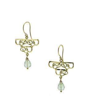 Lori Kaplan Jewelry - Gold Chandelier Earring With Green Amethyst