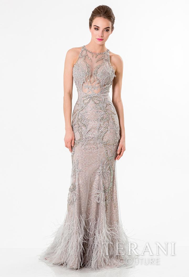Terani Evening - Bead Embellished Halter Neck Gown 1521gl0788b
