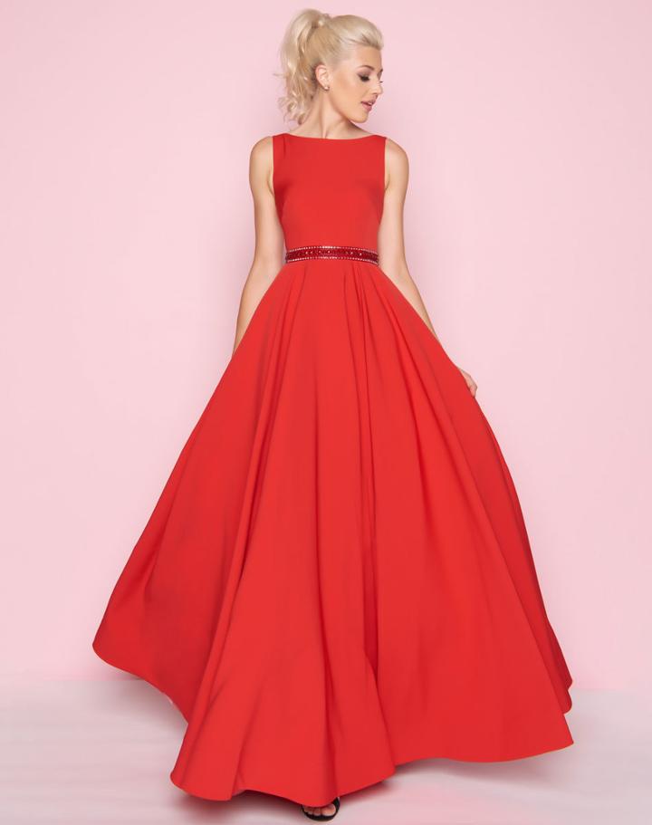 Mac Duggal - 25608l Sleeveless Bateau Crepe A-line Gown