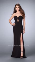 La Femme - Plunging Sweetheart Sculpted Long Evening Gown 23816