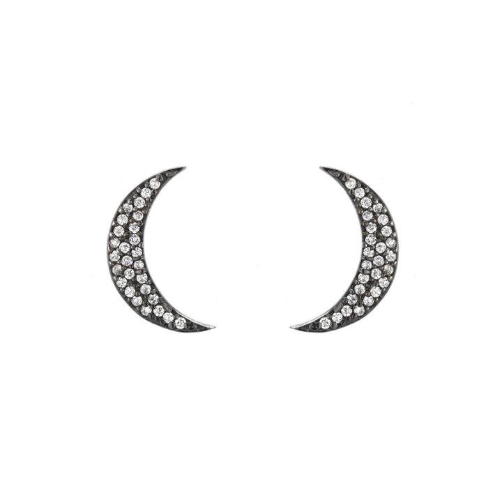 Ashley Schenkein Jewelry - Kyoto Crescent Moon Pavã£â© Stud Earrings