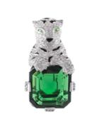 Jarin K Jewelry - Panther And Asscher Cut Brooch