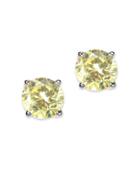 Cz By Kenneth Jay Lane - Canary Yellow Luxe Round Stud