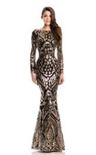 Johnathan Kayne - 7241 Long Sleeve Embellished Evening Gown