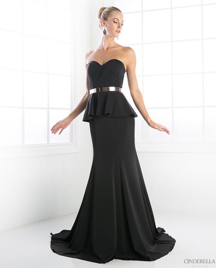 Cinderella Divine - Strapless Sweetheart Peplum Trumpet Dress