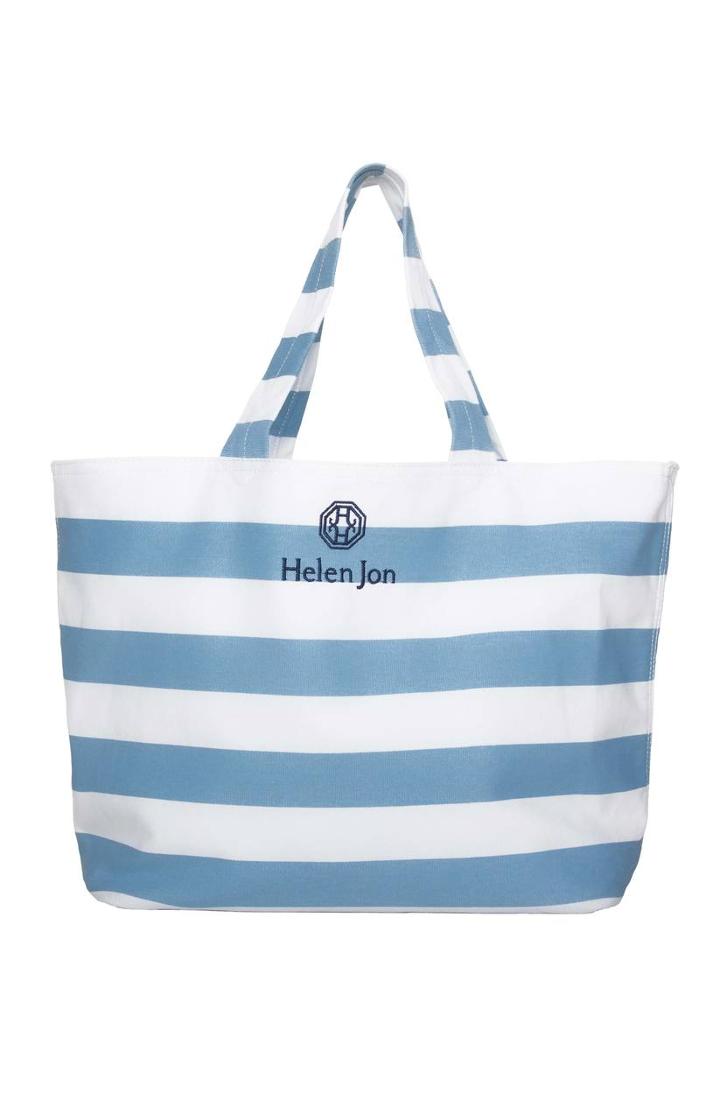 Helen Jon - Blue And White Stripe Tote