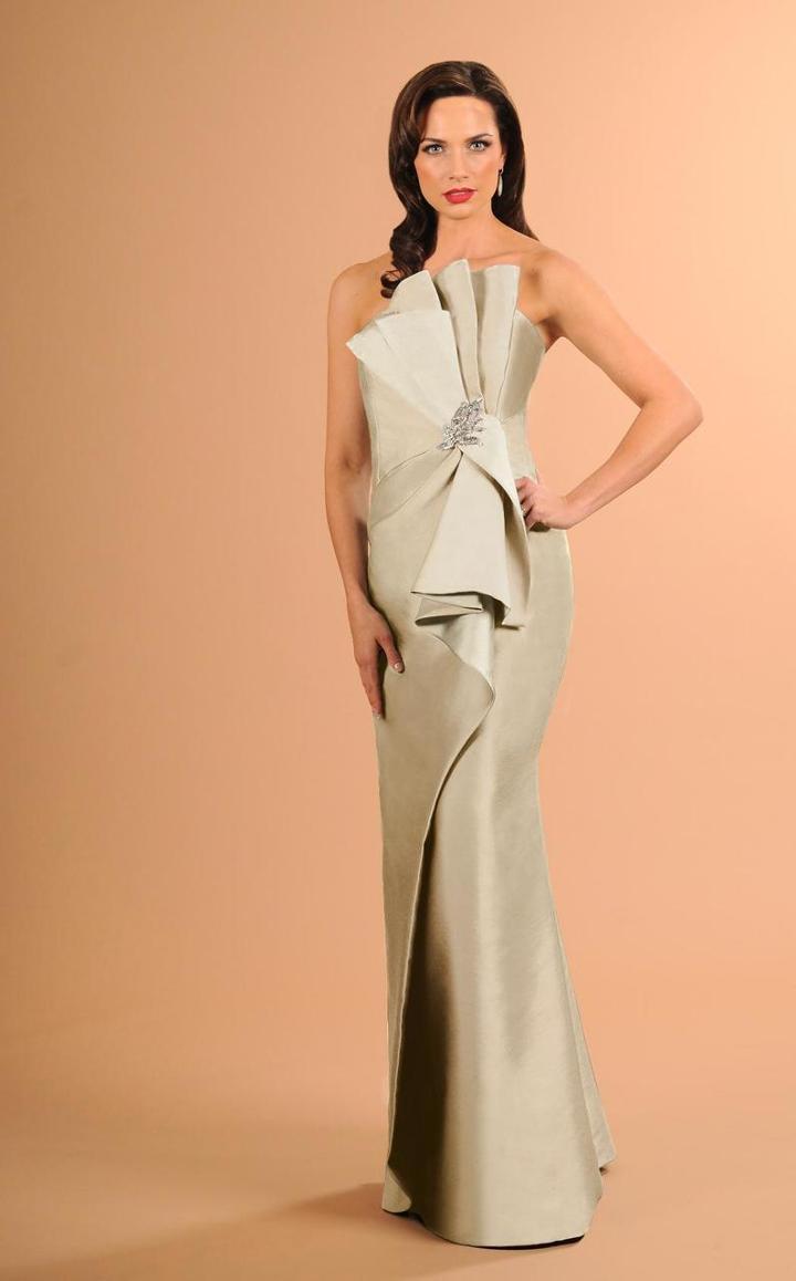 Daymor Couture - Long Strapless Ruffled Evening Gown 613