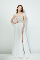 Angela And Alison - 81037 Sequined Evening Dress With Slit