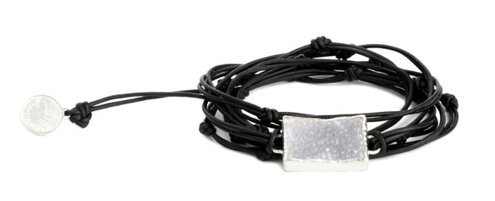 Nina Nguyen Jewelry - Bardot White Druzy Sterling Silver Wrap Bracelet