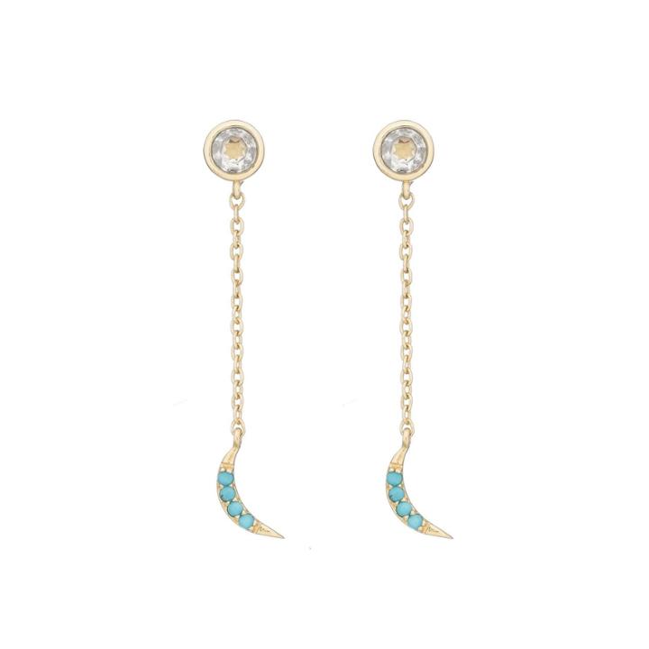 Ashley Schenkein Jewelry - Tulum Crescent Moon Dangle Earring