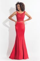 Rachel Allan - 6070 Two Piece Beaded Trumpet Dress