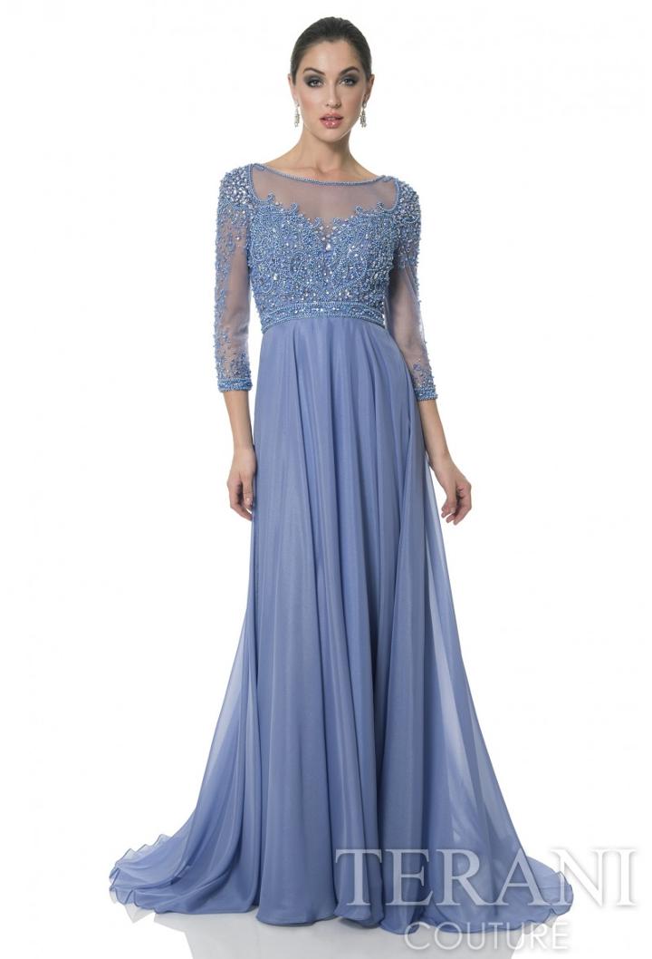 Terani Evening - Illusion Quarter Sleeves Gown 1611m0642b