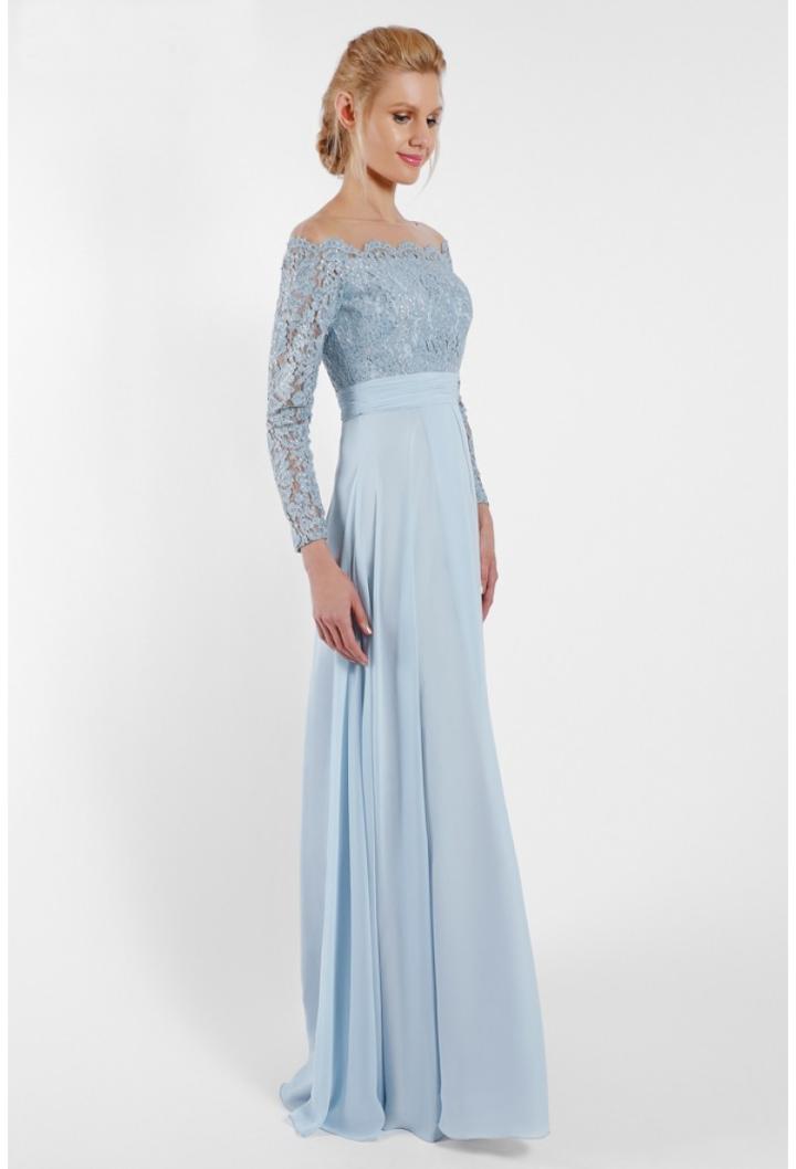 Terani Evening - 1721m4316 Illusion Off- Shoulder A-line Evening Gown
