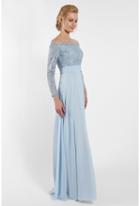 Terani Evening - 1721m4316 Illusion Off- Shoulder A-line Evening Gown