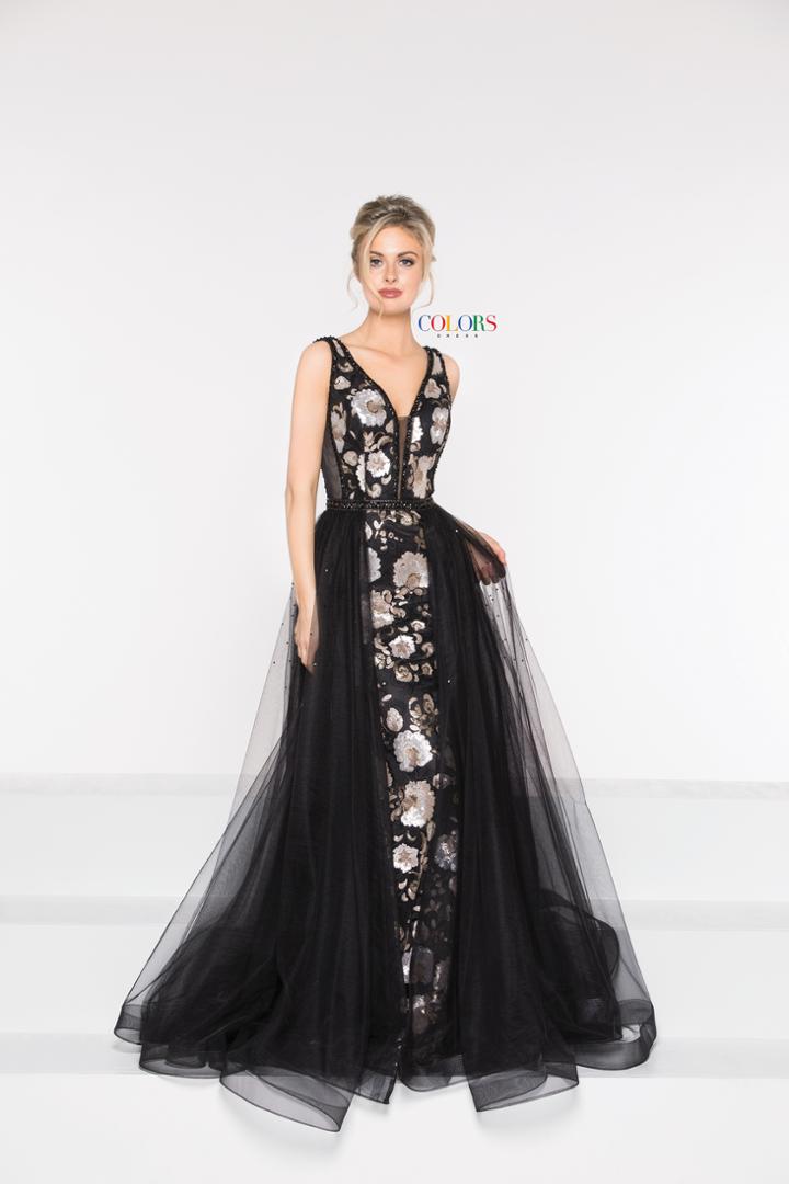 Colors Dress - 2025 Sequined Deep V-neck Ballgown
