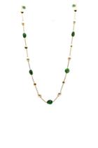 Tresor Collection - Tsavorite Beads & Pearl Necklace In 18k Yellow Gold