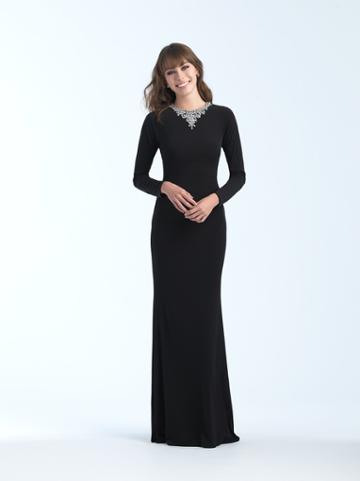 Madison James - 18-812m Embellished Jewel Neck Jersey Sheath Dress