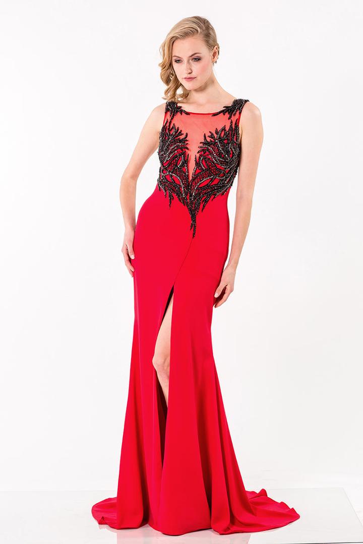 Terani Evening - 1522e0496a Sleeveless Illusion Long Dress