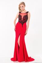Terani Evening - 1522e0496a Sleeveless Illusion Long Dress
